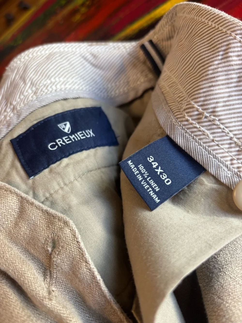 Daniel Cremieux Beige Linen Chinos